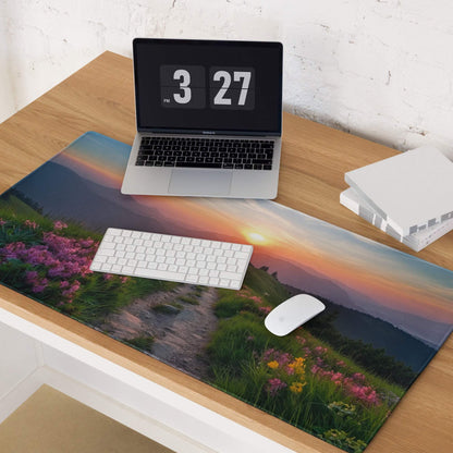 Vibrant sunset mountain landscape large premium gaming mouse pad