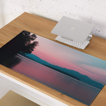 Scenic sunset gaming mouse pad with large non-slip surface