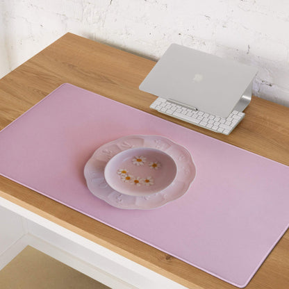 Pink floral desk mat with daisy bowl, non-slip gaming mouse pad for Dota CSGO