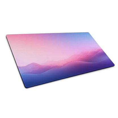 Pastel gradient edge stitched large gaming mouse pad with non-slip base