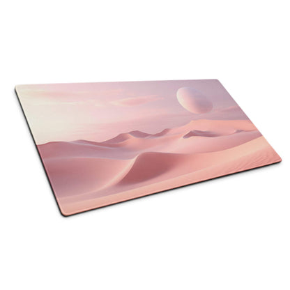 Dreamy Desert Dunes pastel pink large stitched gaming mouse pad