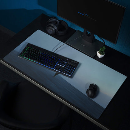 Sleek blue mist horizon fog gaming mouse pad for immersive precision