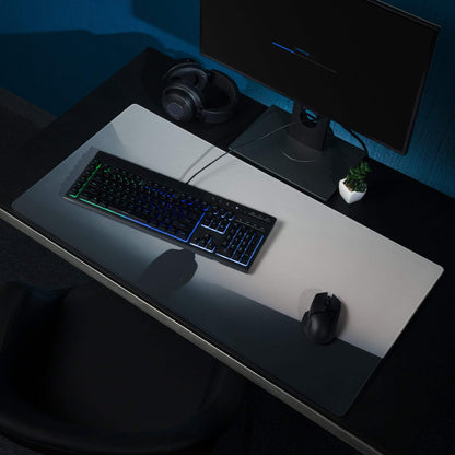 Minimalist black white gradient Moody Blue Gray gaming mouse pad