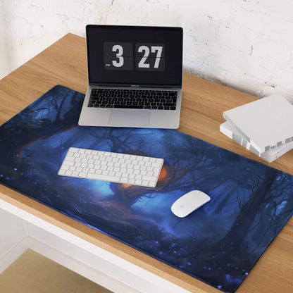 Epic Enchanting Fantasy Forest Heart Grove Twilight Mist blue gaming mouse pad