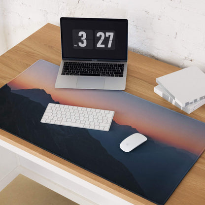 Minimalist mountain sunset warm orange large non-slip gaming mouse pad