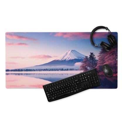 Dreamy Mount Fuji pink sunset ultra large non-slip gaming mouse pad