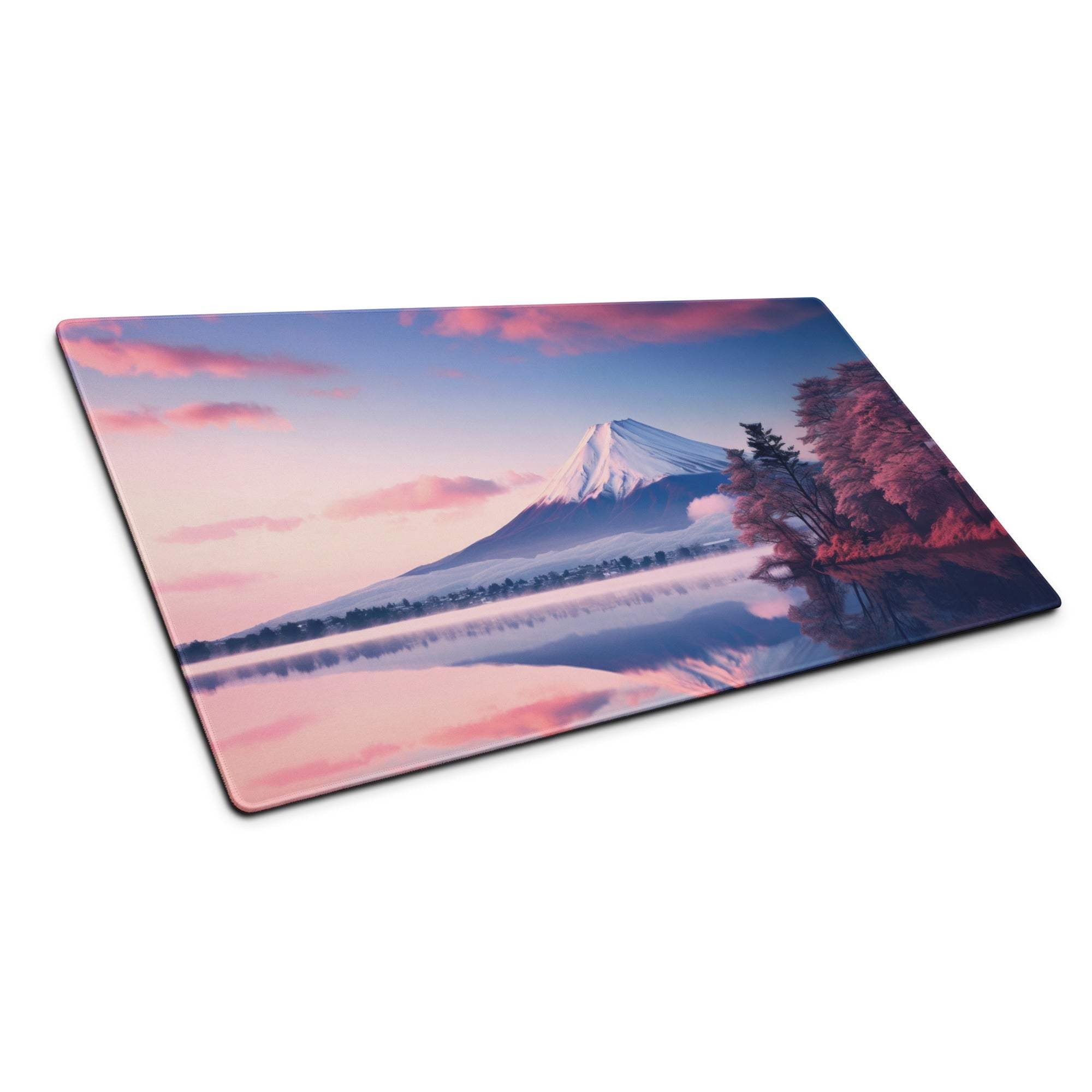 Dreamy Mount Fuji pink sunset ultra large non-slip gaming mouse pad