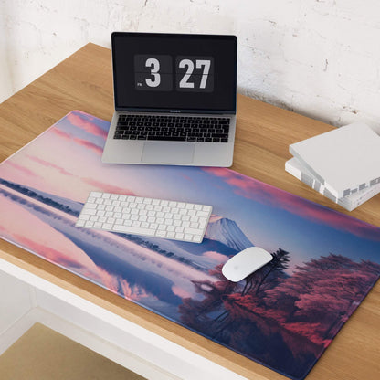Dreamy pink sunset mountain landscape ultra large gaming mouse pad