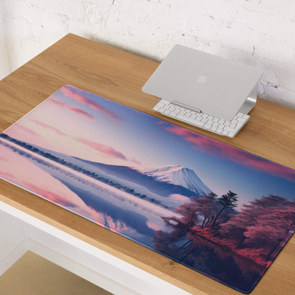 Dreamy Mount Fuji pink sunset ultra large non-slip gaming mouse pad