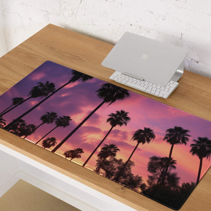 Large Sunset Palm Trees Gaming Mouse Pad with Non-Slip Backing