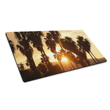 Tropical sunset palm tree rectangular cutting board image