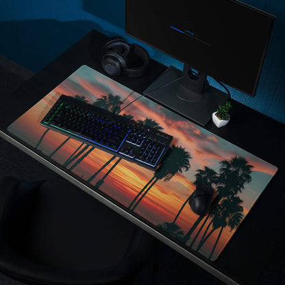 Epic Sunset Palm Tree Gaming Mouse Pad with Non-Slip Base