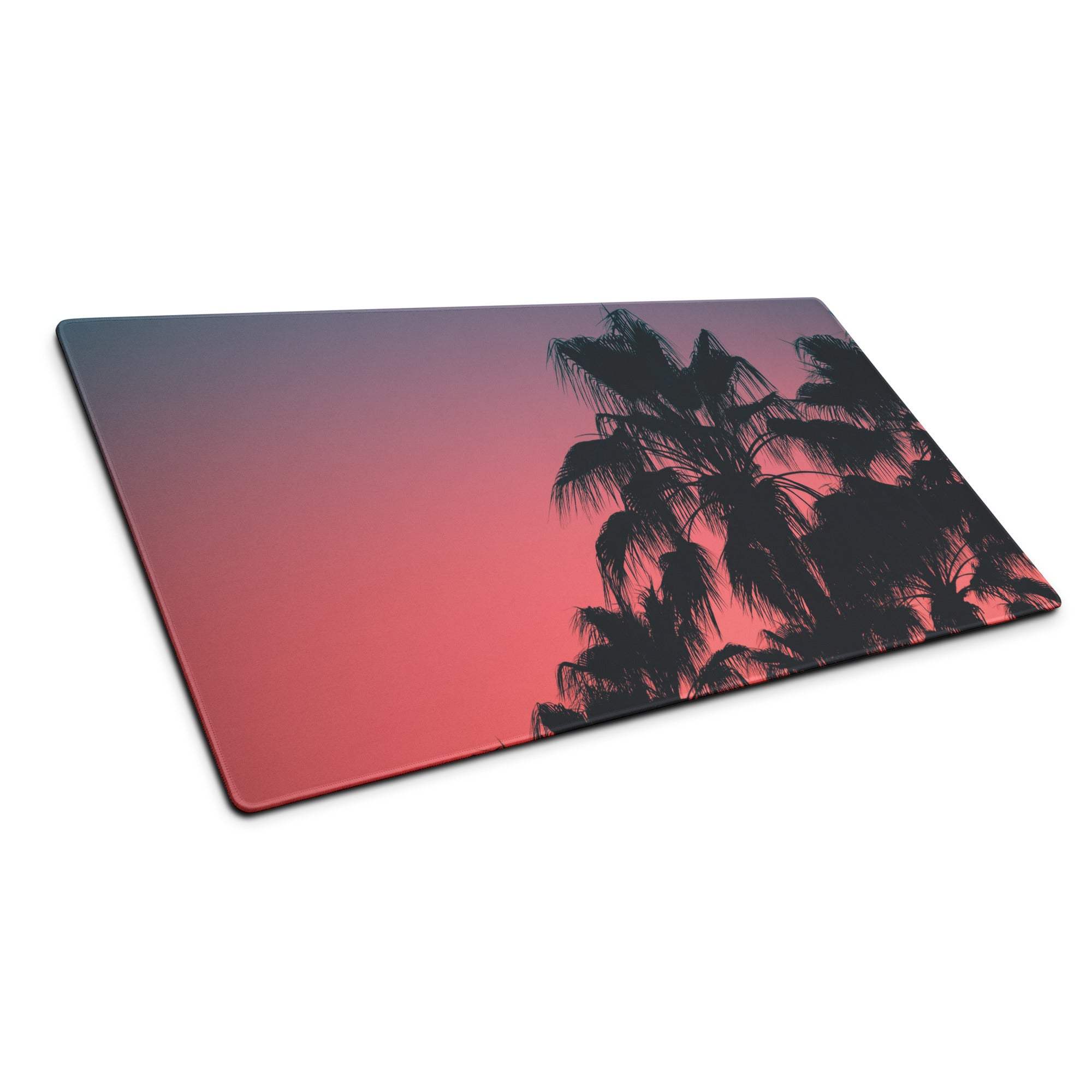 Vibrant palm trees sunset rectangular cutting board design on large gaming mouse pad