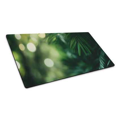 Green jungle rectangular cutting board on forest gaming mouse pad