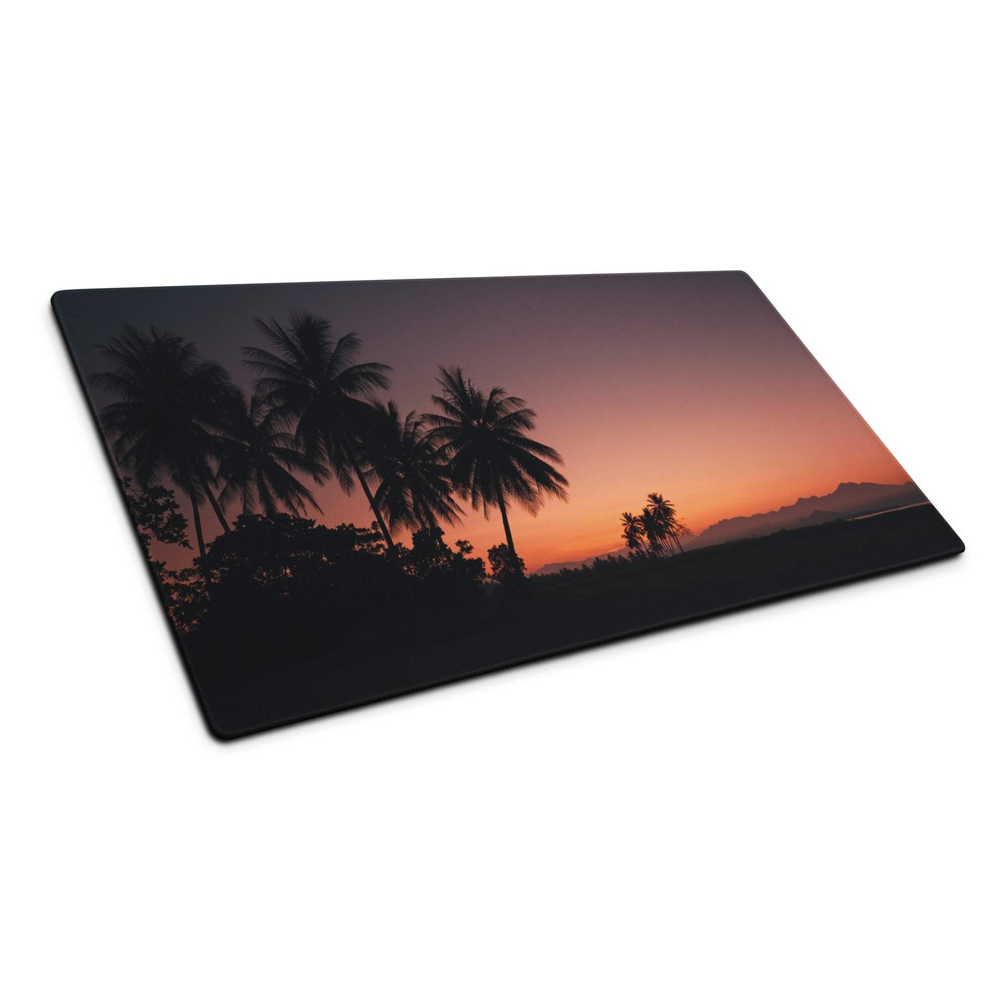 Premium sunset palm gaming mouse pad with glass cutting board sunset print