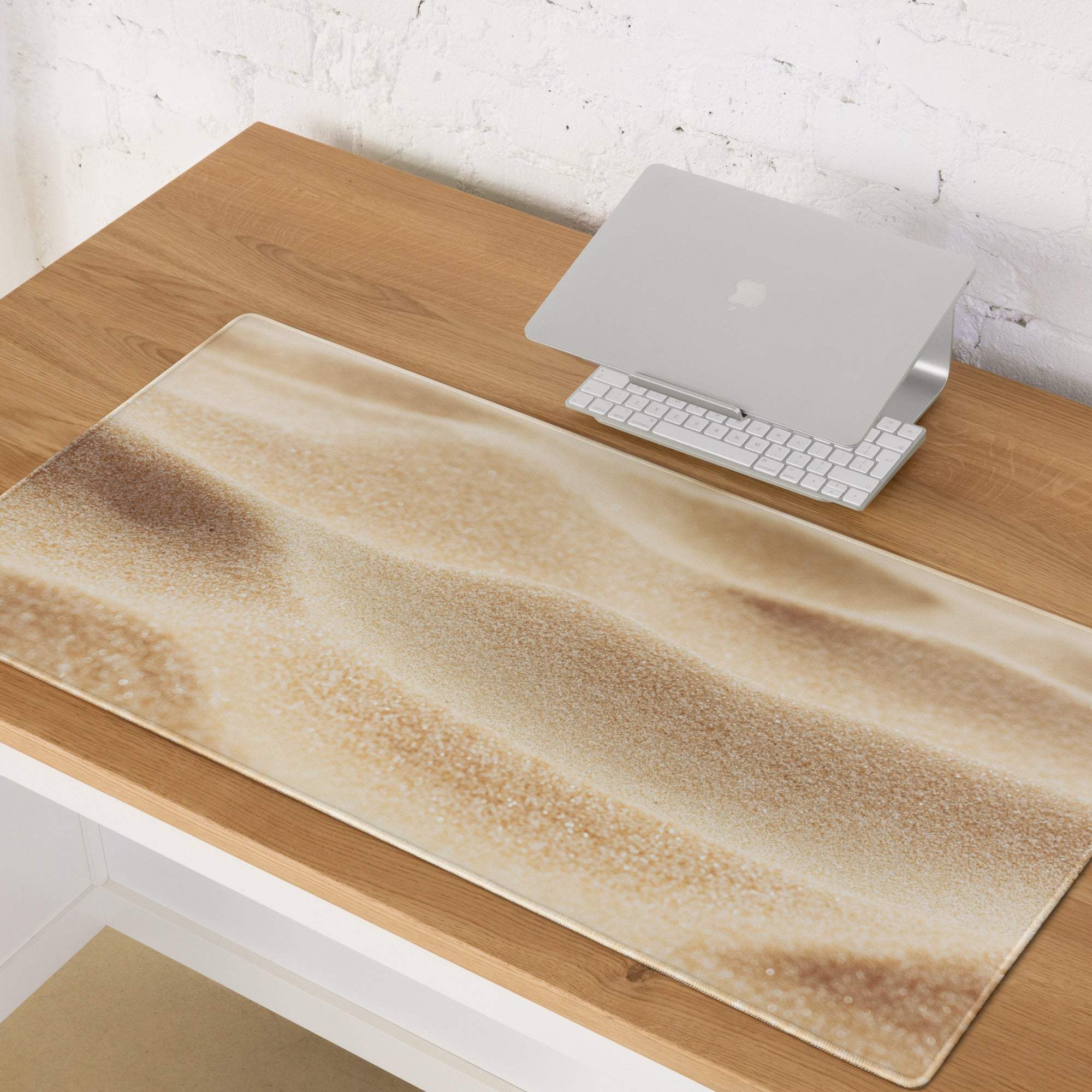 Premium beige gold desert sand texture large gaming mouse pad
