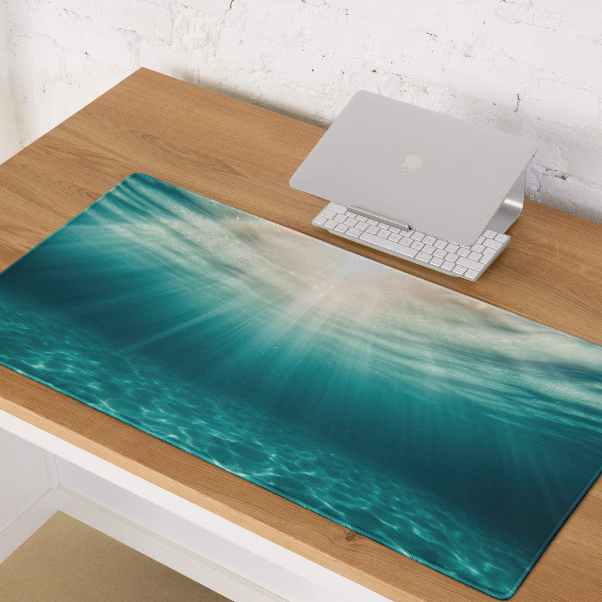 Large underwater ocean scene gaming mouse pad with non-slip surface