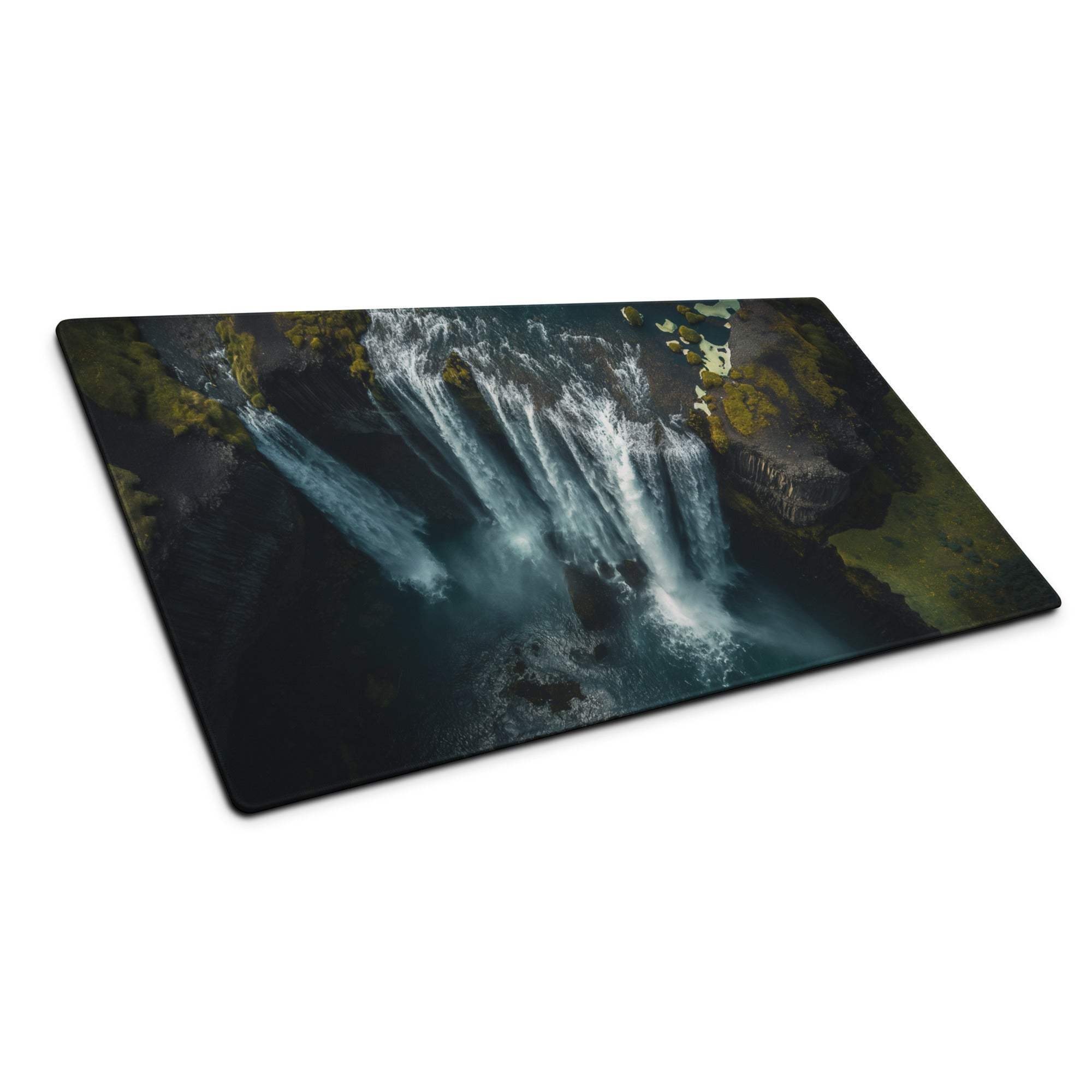 Rectangular moody waterfall gaming mouse pad with non-slip base
