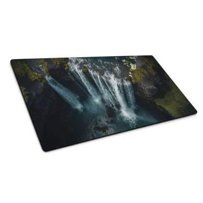 Rectangular moody waterfall gaming mouse pad with non-slip base