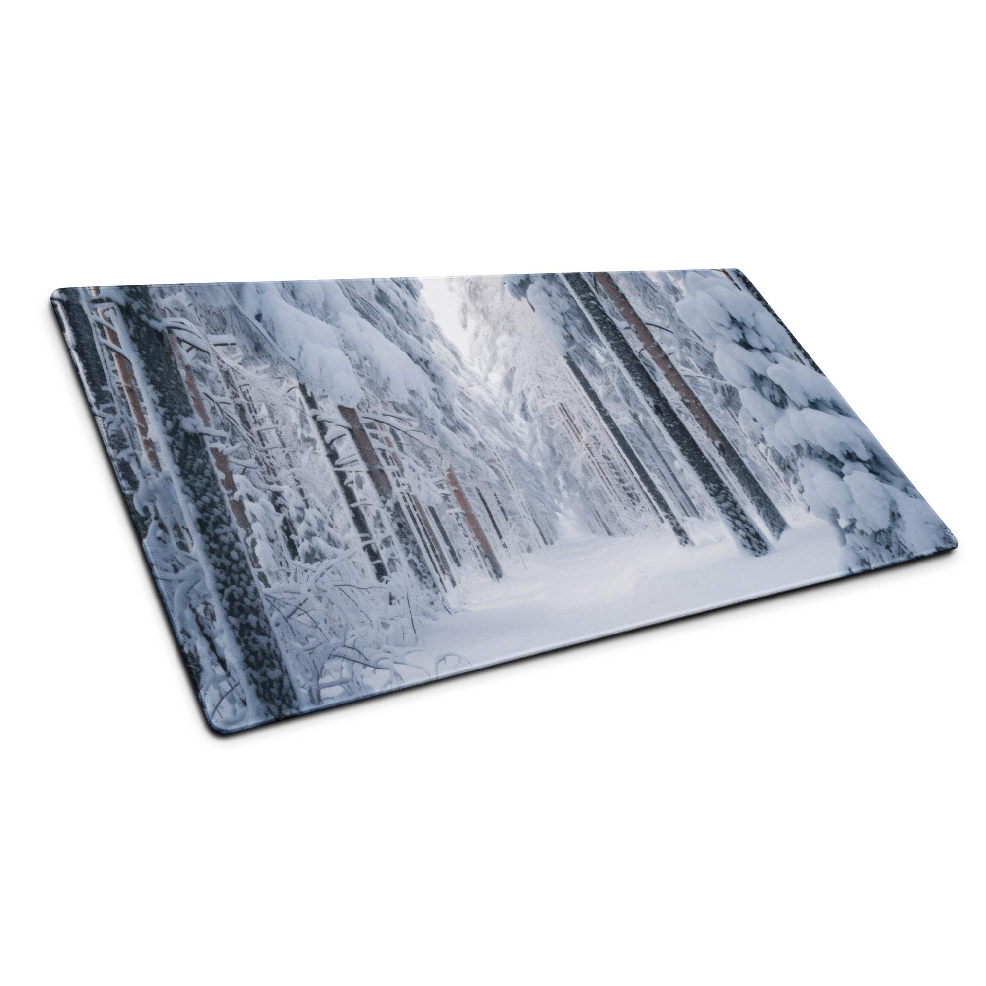 Winter forest rectangular cutting board with snow-covered trees