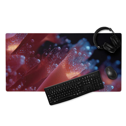 Neon Nebula large non-slip edge stitched red blue gaming mouse pad