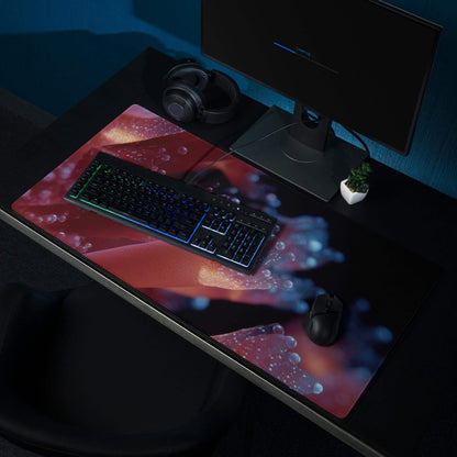 Neon Nebula red blue neon mood large stitched gaming mousepad