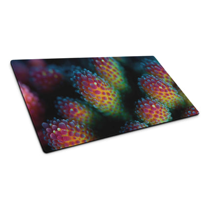 Vibrant coral reef themed rectangular glass cutting board with glossy finish