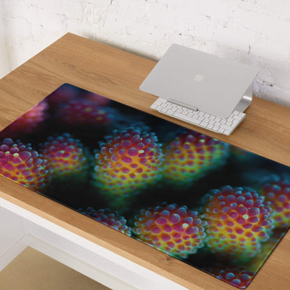 Vibrant coral reef large gaming mouse pad with non-slip base and stitching
