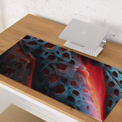 Bold abstract lava blue red gaming mouse pad with non-slip base