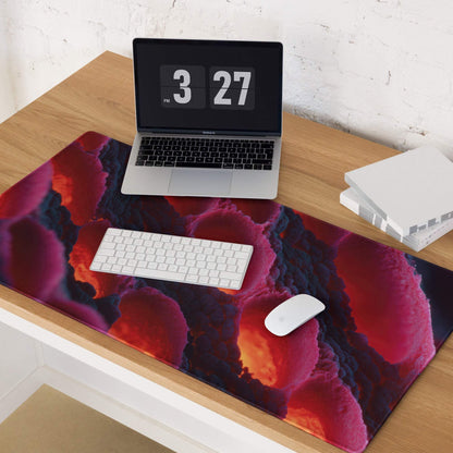 Vibrant lava red purple abstract splatter large gaming mouse pad