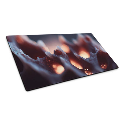 Bold abstract coral glow rectangular glass cutting board with orange blue hues