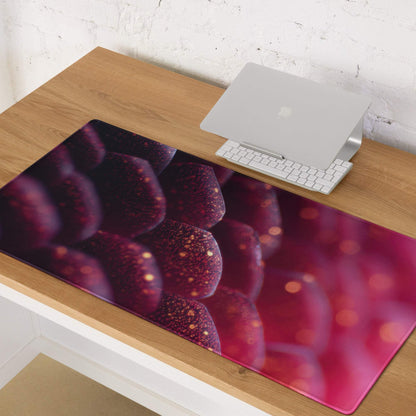 Vibrant neon purple pink aura gaming mouse pad with red magenta berries