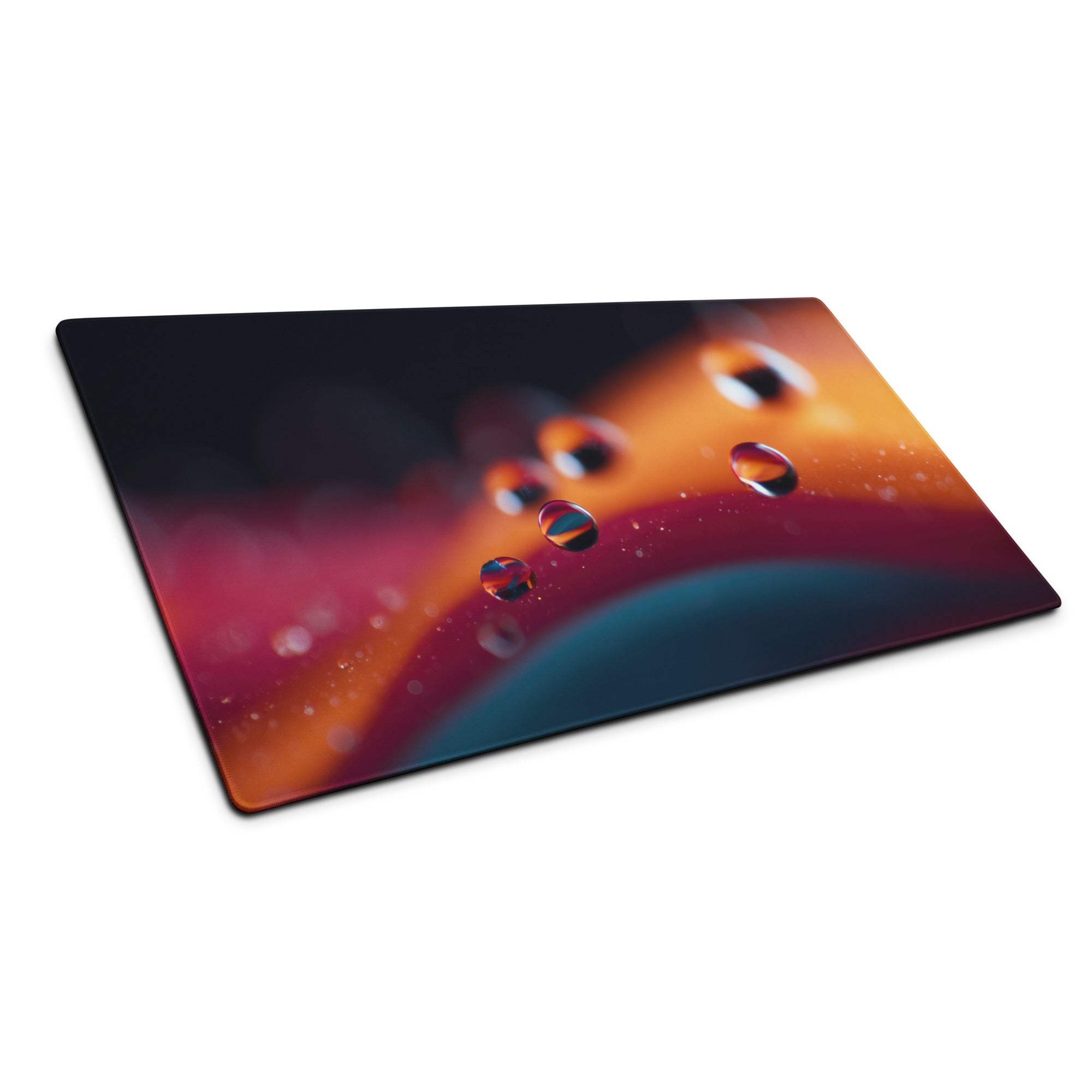 Vibrant abstract water droplets rectangular glass cutting board gaming mouse pad