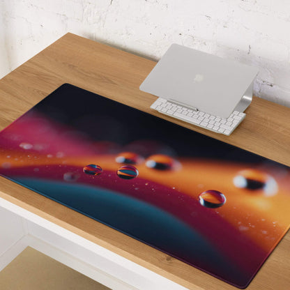 Vibrant abstract water droplets extra large gaming mouse pad