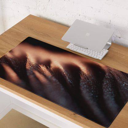 Premium large dark ember ultra smooth gaming mousepad with golden streaks