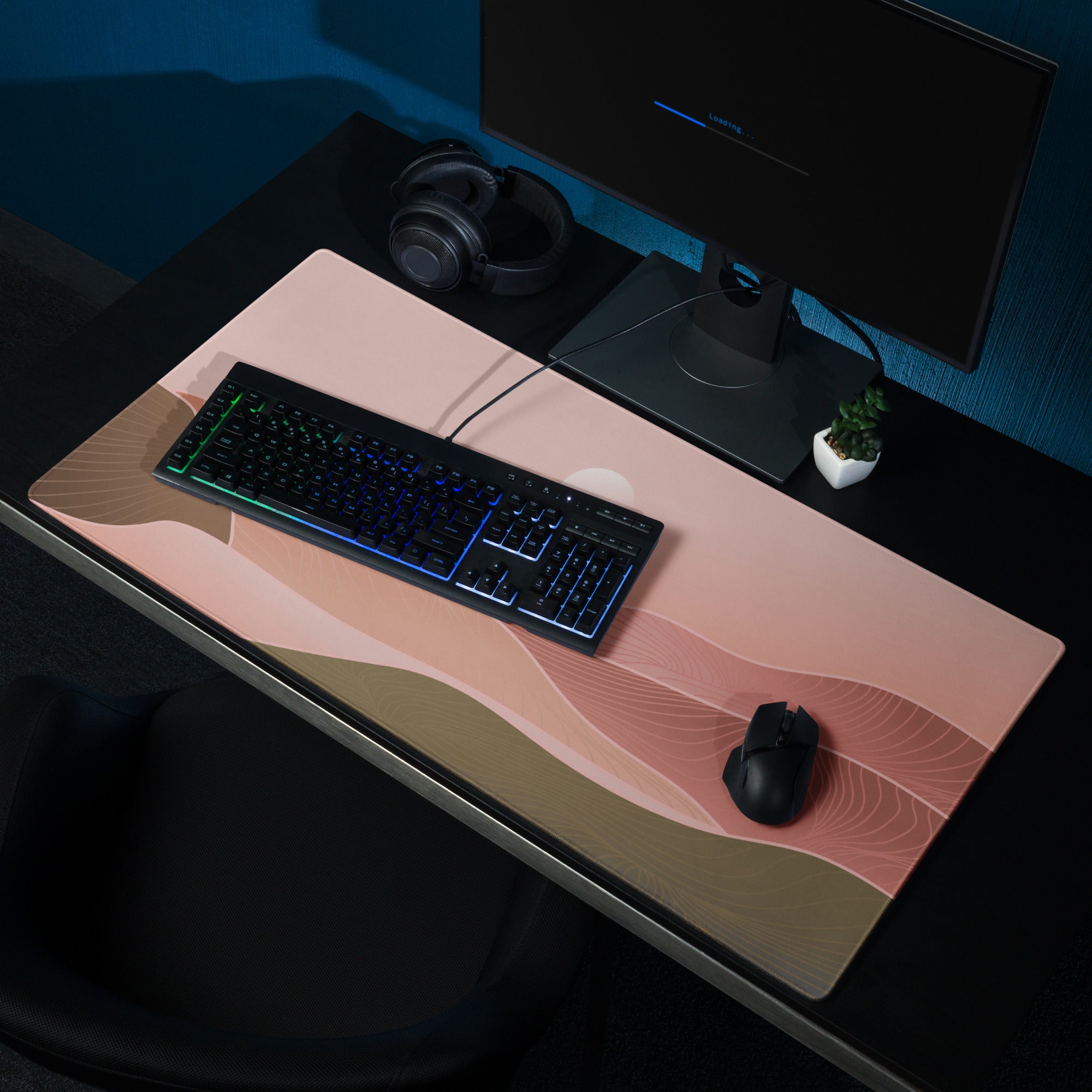Boho Pink Gradient Mouse Pad - Mouse Pad Pink Gradient Home Office Boho Soft Moody Boho Chic Large Desk Mat Non Slip