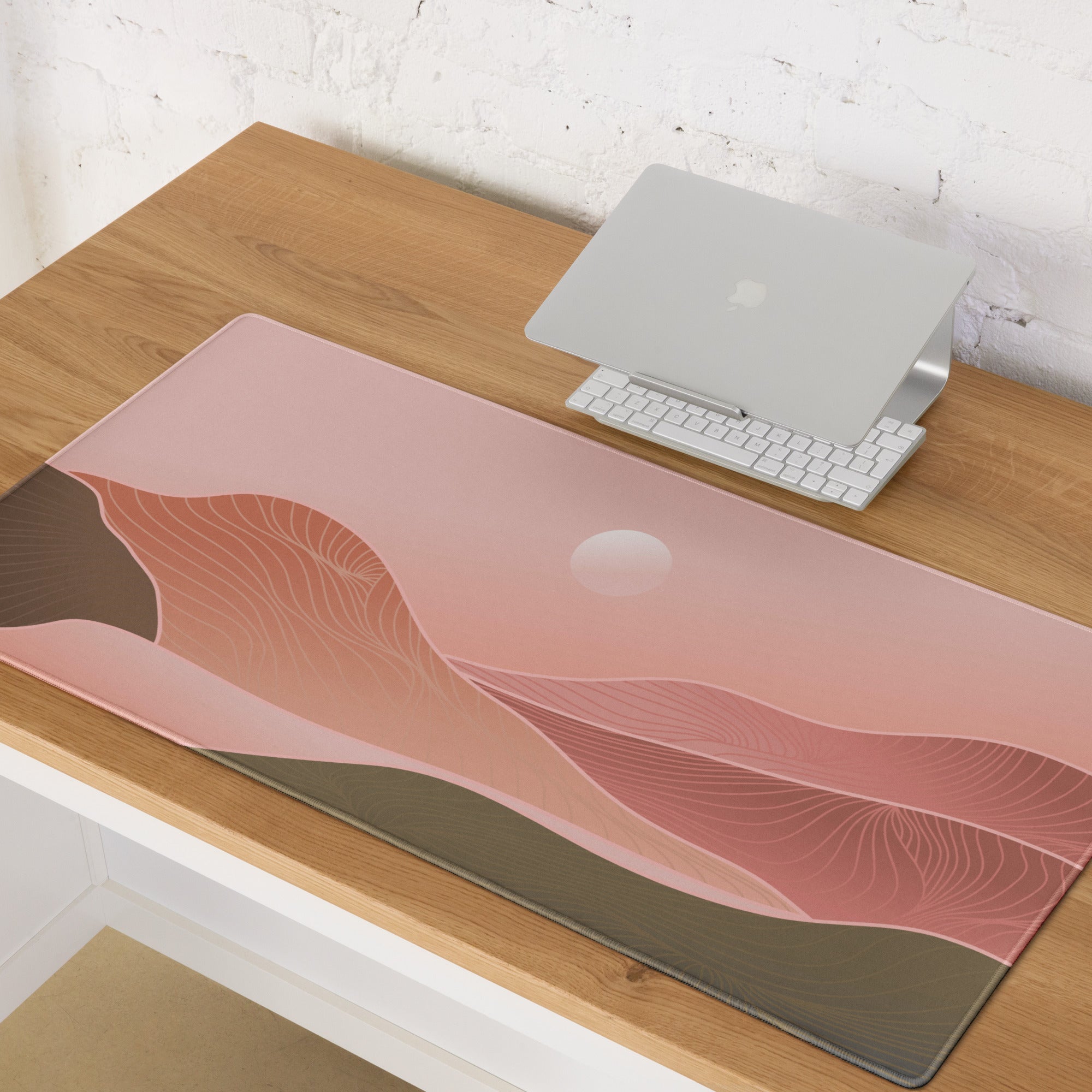 Boho Pink Gradient Mouse Pad - Mouse Pad Pink Gradient Home Office Boho Soft Moody Boho Chic Large Desk Mat Non Slip