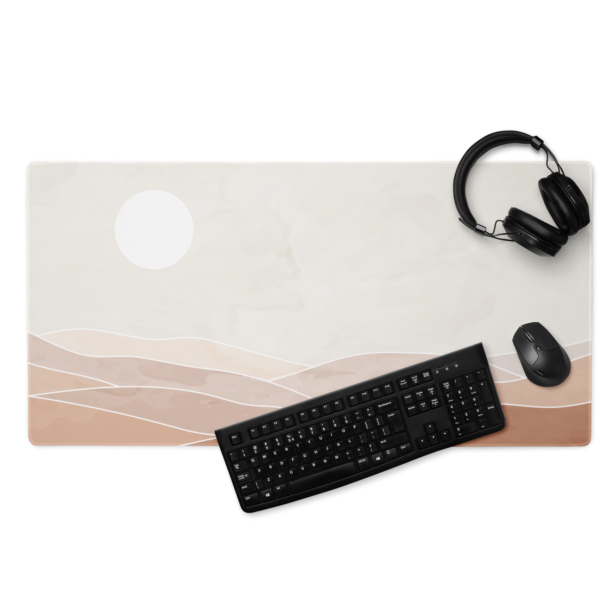 Beige Boho Abstract Wavy Mouse Pad - Mouse Pad Beige Boho Abstract Wavy Calm Mood Minimalist Non Slip