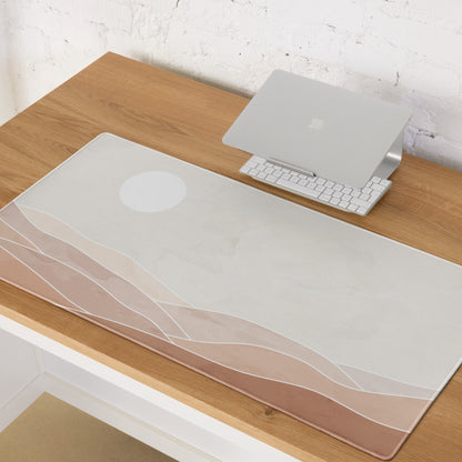 Beige Boho Abstract Wavy Mouse Pad - Mouse Pad Beige Boho Abstract Wavy Calm Mood Minimalist Non Slip