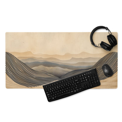 Desert Dunes Beige Tan Landscape Mouse Pad For Desk Boho Minimalist Home Office Decor Art