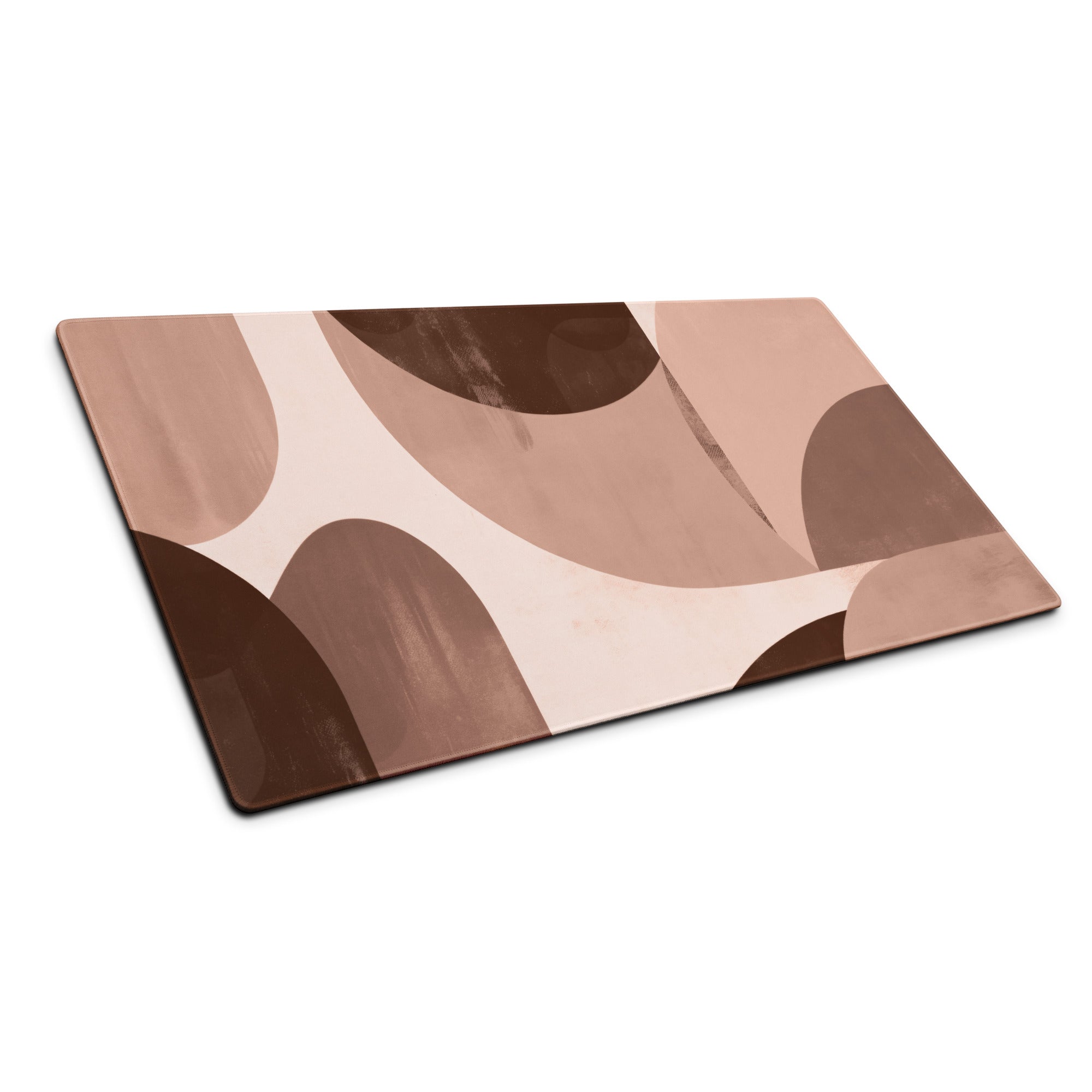 Boho Geometric Mouse Pad Taupe Brown Desk Mat for Modern Home Office Decor and Gaming Setup
