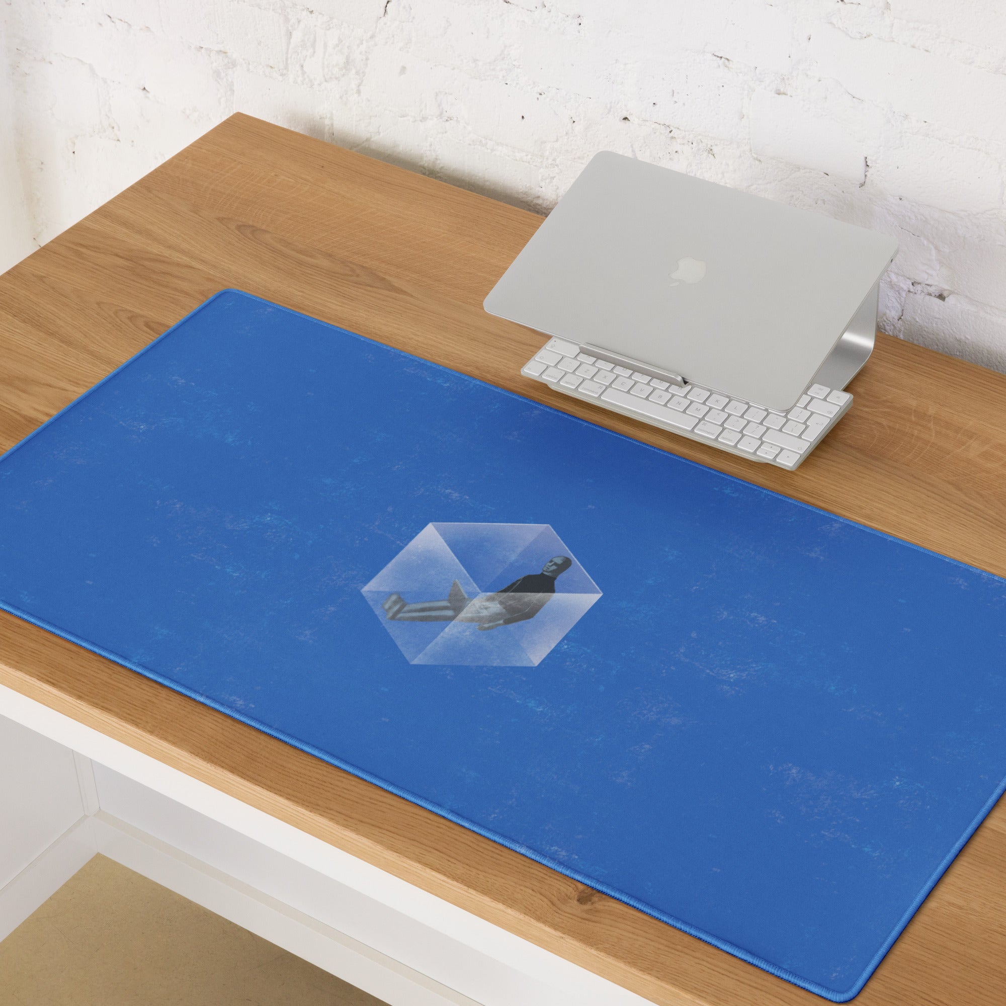 Blue Contemporary Mouse Pad For Home Office And Gaming Desk Modern Abstract Art Polyester Surface