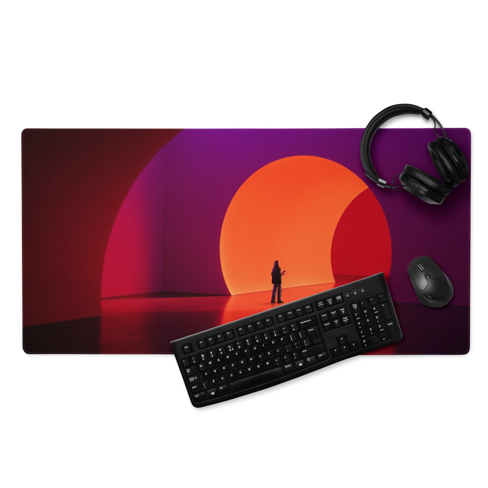 Purple Orange Abstract Contemporary Mouse Pad For Modern Home Office Desk Decor Aesthetic