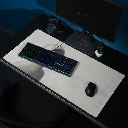 Surreal Gray and Blue Desk Art Mouse Pad for Modern Office, Contemporary Style Thoughtful Mood Digital Art Print