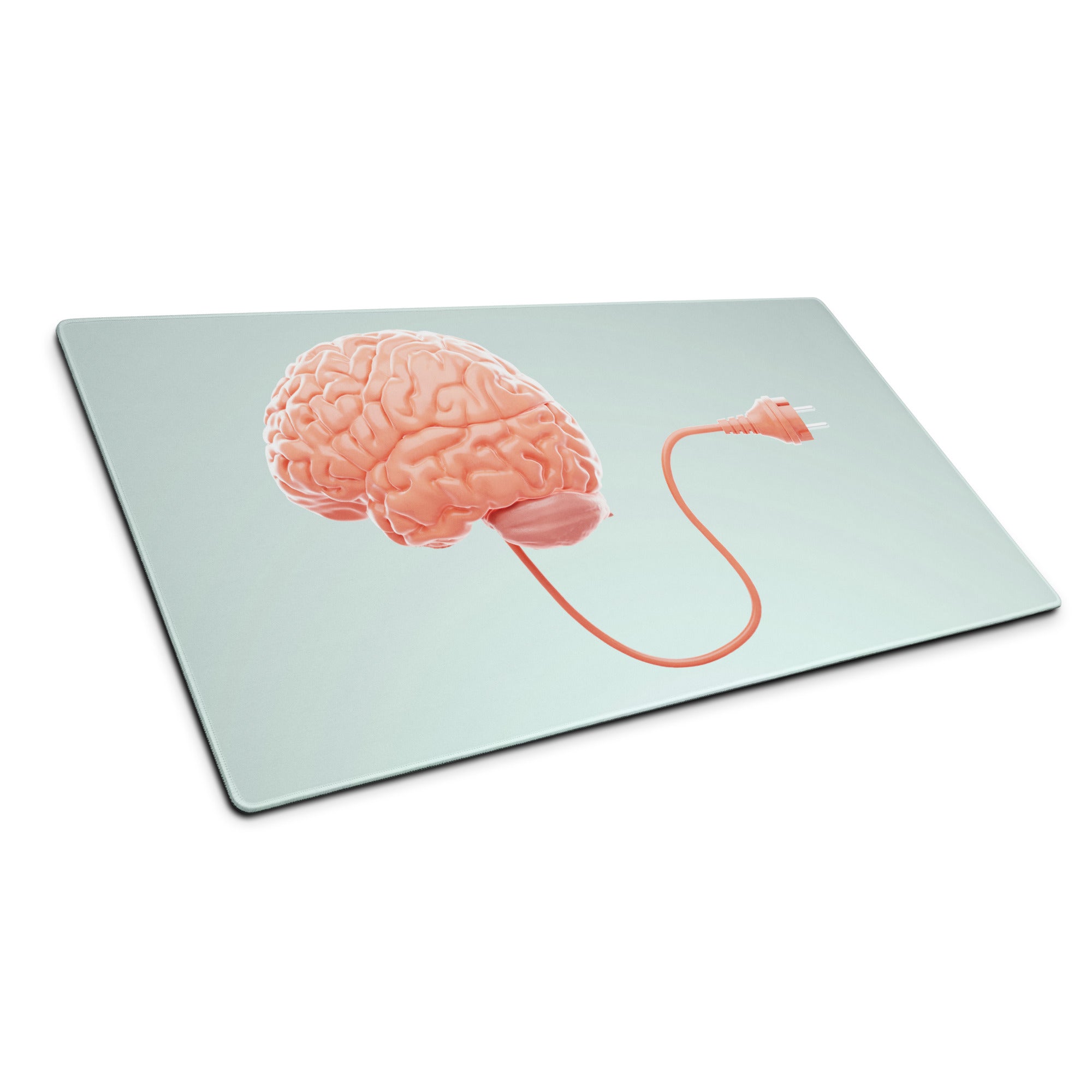 Pink Brain Mouse Pad Pastel Blue For Gaming Desk Setup Contemporary Modern Style