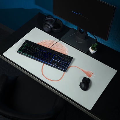 Pink Brain Mouse Pad Pastel Blue For Gaming Desk Setup Contemporary Modern Style