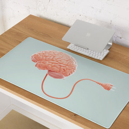 Pink Brain Mouse Pad Pastel Blue For Gaming Desk Setup Contemporary Modern Style