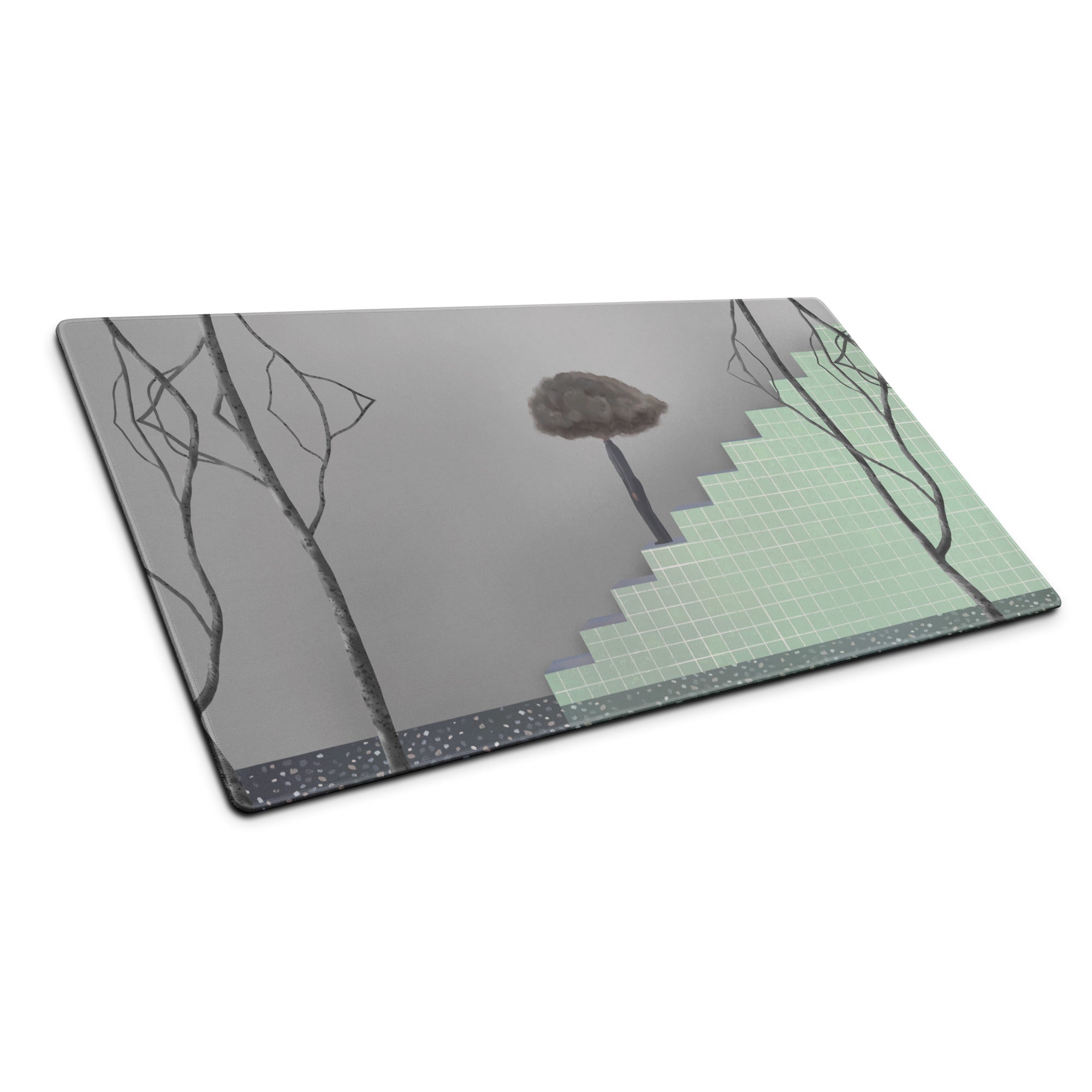 Gray Green Contemporary Mouse Pad - Mouse Pad Gray Green Home Office Moody Minimalist Office Decor Gaming Desk Mat