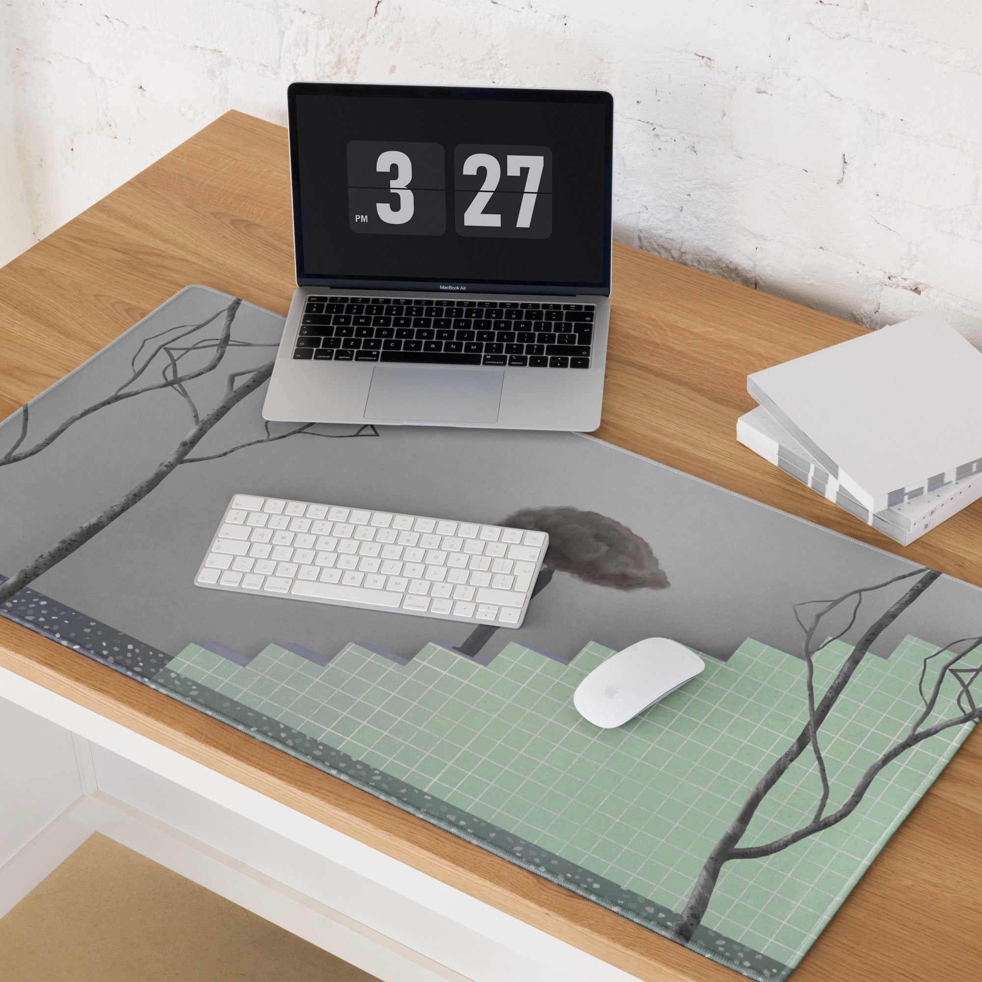 Gray Green Contemporary Mouse Pad - Mouse Pad Gray Green Home Office Moody Minimalist Office Decor Gaming Desk Mat