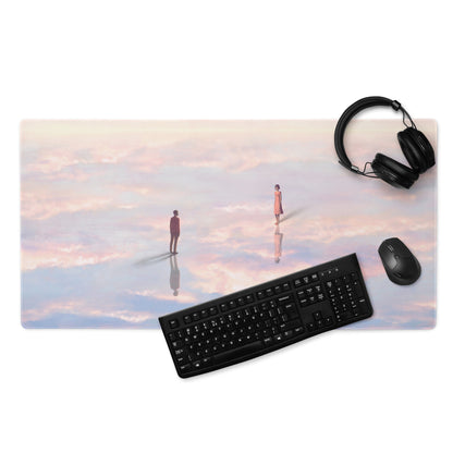 Pastel Sky Scene Mouse Pad For Desk Contemporary Art Style Soft Pink Blue Lavender Hues
